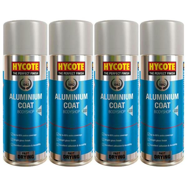 Hycote 4X Hycote Bodyshop Alumnium Coat Spray Paint 400ml