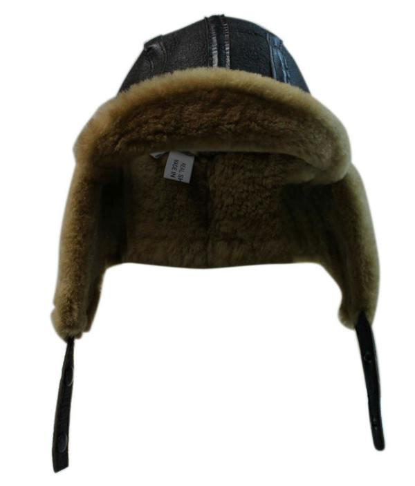Infinity Leather Mens RAF Aviator Sheepskin B-55 Trapper Hat