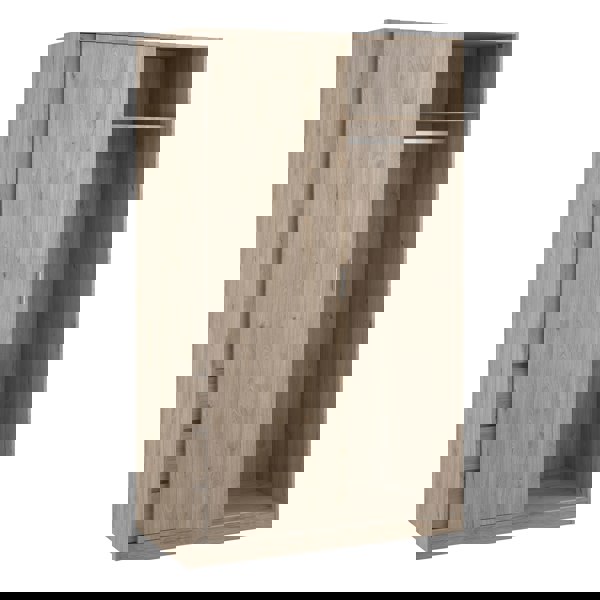 Furniture To Go Naia Wardrobe with 1 Sliding door + 1 door + 3 drawers in Oak structure Jackson Hickory