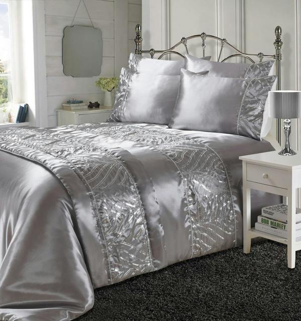Shimmer Silver Duvet Cover Set