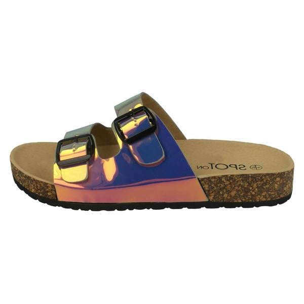 Spot On Ladies Spot On Holographic Sandals F00227