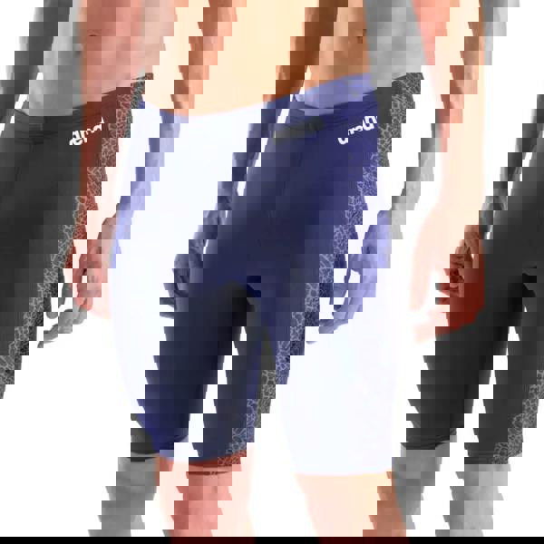 Arena Snakeskin Swim Jammer in navy with blue purple lightning bolts