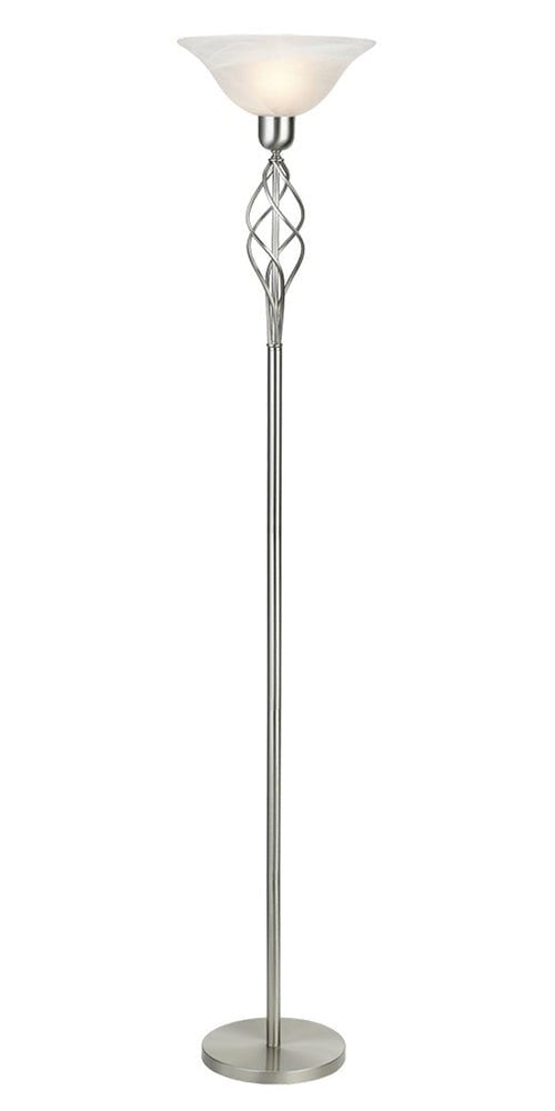 Classic Knot Twist Floor Lamp Uplighter in Satin Chrome Image 1