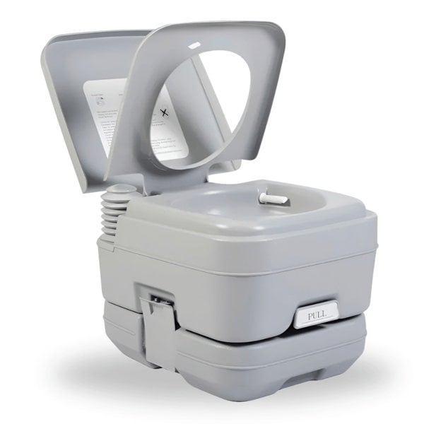 10 litre toilet with open lid and seat