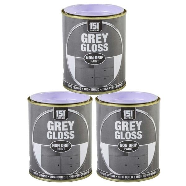 151 3X Grey Gloss Non-Drip Paint 300ml
