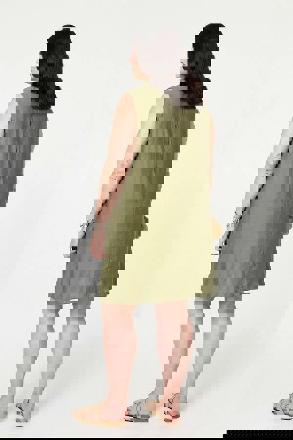 Khaki | Curve Sleeveless Midi Shirt Dress
