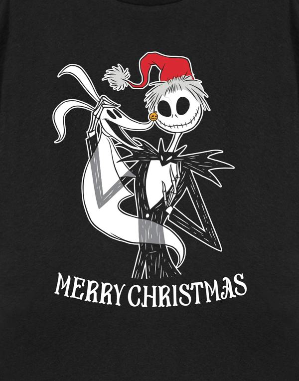 Disney Unisex Black Merry Christmas Short Sleeved T-Shirt