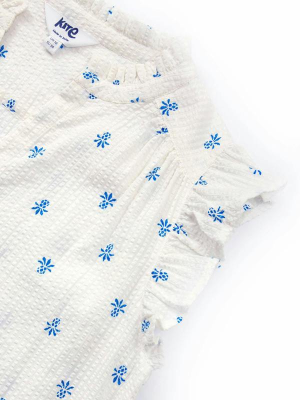 Kite Womens Organic Broadwey Seersucker Dress Pineapple Polka