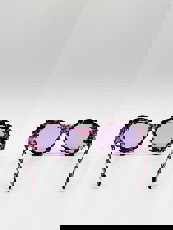 SVNX Retro Polygonal Cat-Eye Sunglasses in Purple