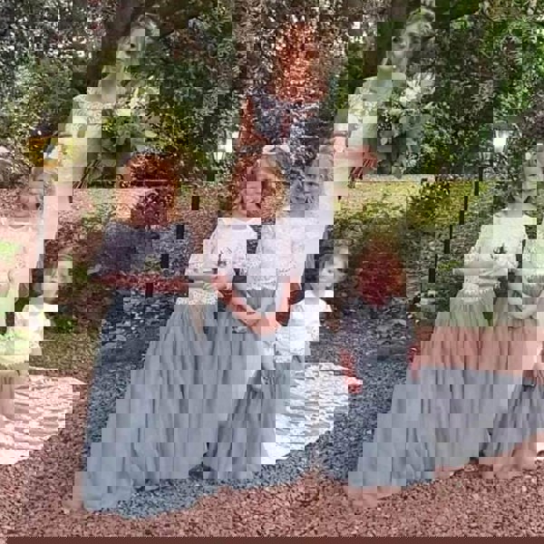 Felicity Set Sage Green modelled by young girl