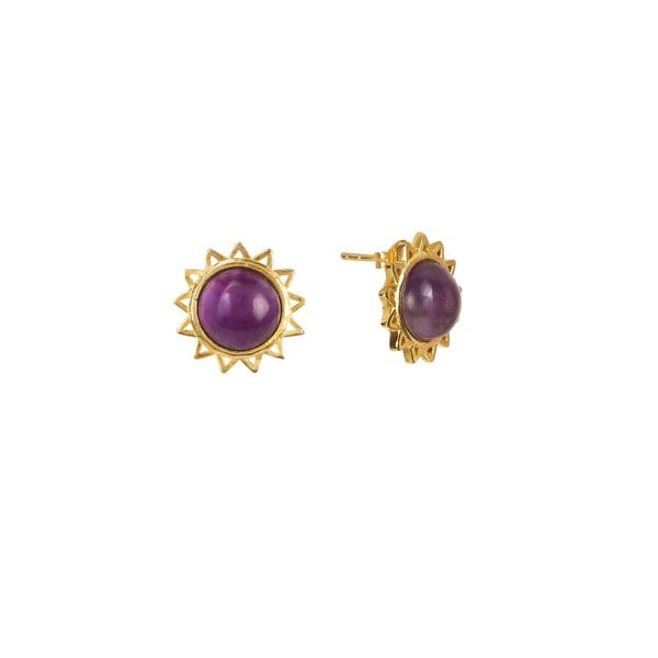 Stellar Elegance - Chakra Earrings Purple Amethyst - Lila Rasa