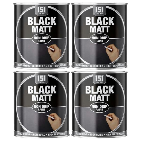 151 4X Matt Black Non-Drip Paint 300ml