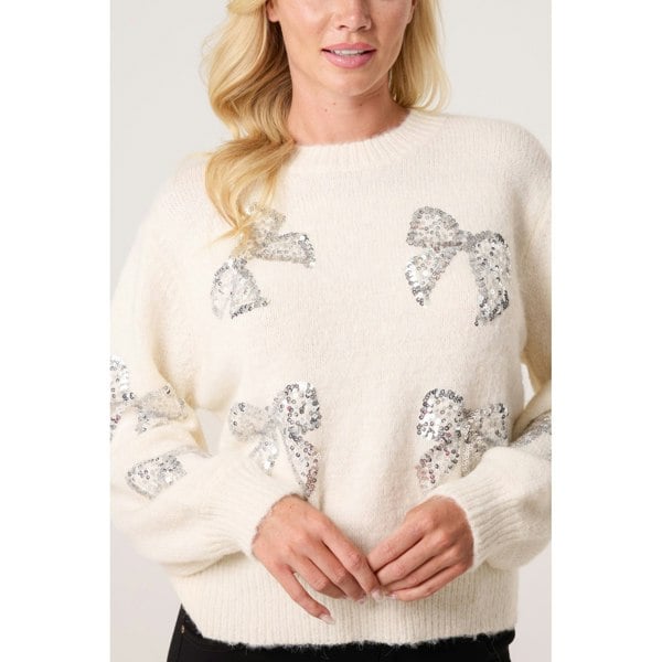 Blue Vanilla Sequin Bow Jumper