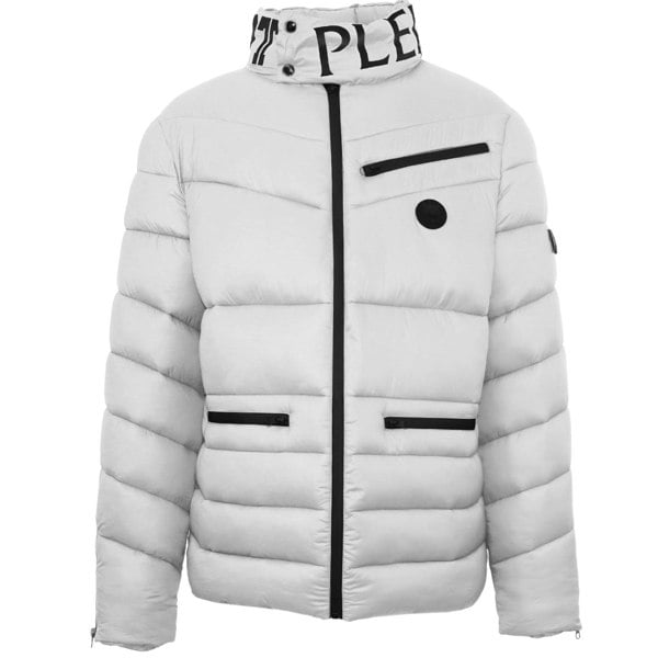 Plein Sport Padded Bold Logo Jacket - White