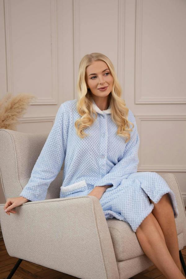 Camille Women's Supersoft Fleece Button Front Housecoat with Pockets