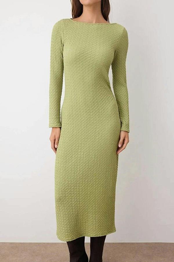 WOVCOR Textured Maxi Knit Dress