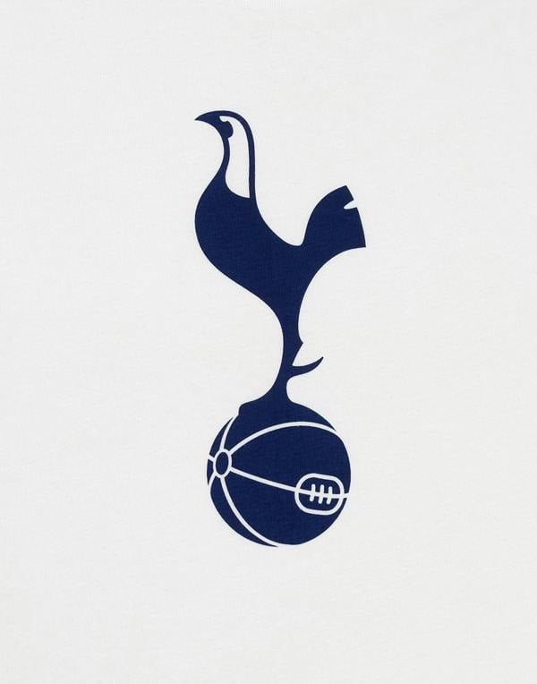 Tottenham Hotspur Mens White Logo Short Sleeve Long Leg Pyjama Set