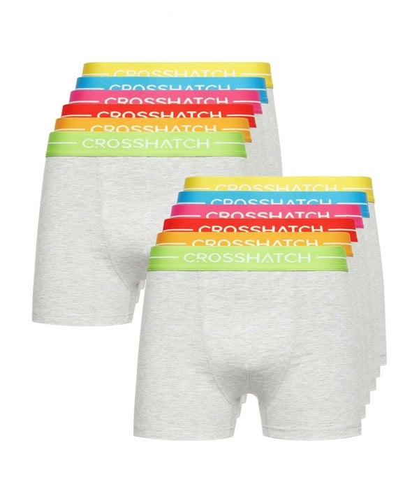 Crosshatch Astral Bright Boxers 12pk Grey Marl