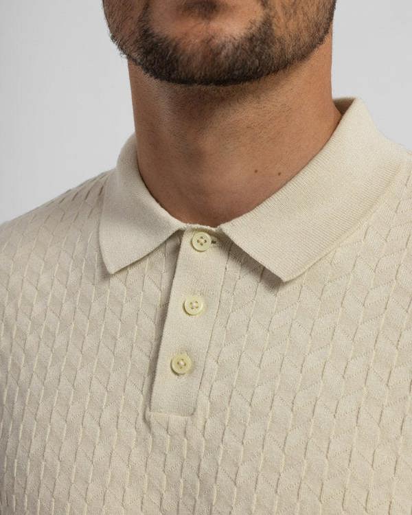 Steel & Jelly Burton - Geo Texture Knitted Polo Shirt