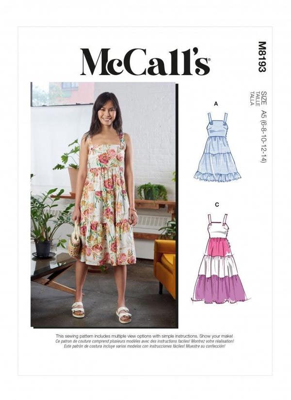 McCalls 8193 Paper Sewing Pattern – Women's Dress, Easy