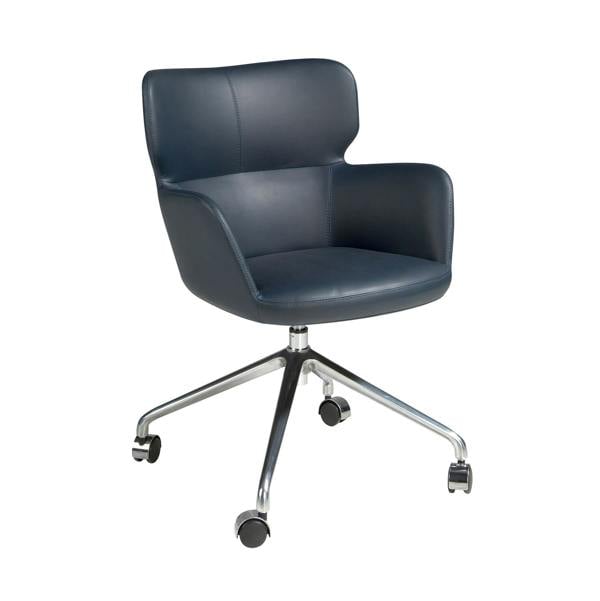 Angel Cerdá Blue eco-leather swivel office chair 4110