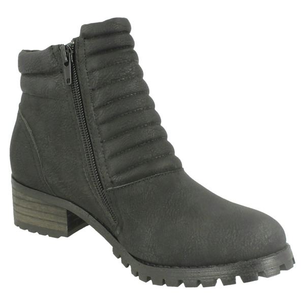 Spot On Ladies Spot On Chunky Ankle Boots