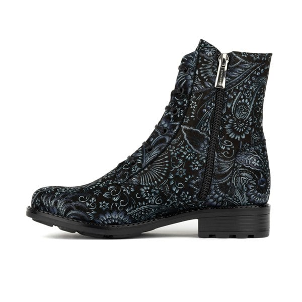 Embassy London Laviva High - Black & Blue - Women's leather-lined wide fit high ankle boot