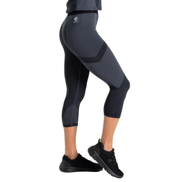 Dare 2B Womens/Ladies In The Zone II Panel 3/4 Leggings - Black/Black - 