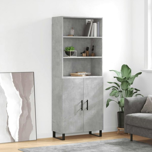 Berkfield Highboard Concrete Grey 69.5x34x180 cm Engineered Wood