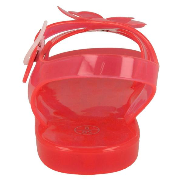 Spot On Girls Spot On Flat Strappy T Bar Flower Trim Sandal