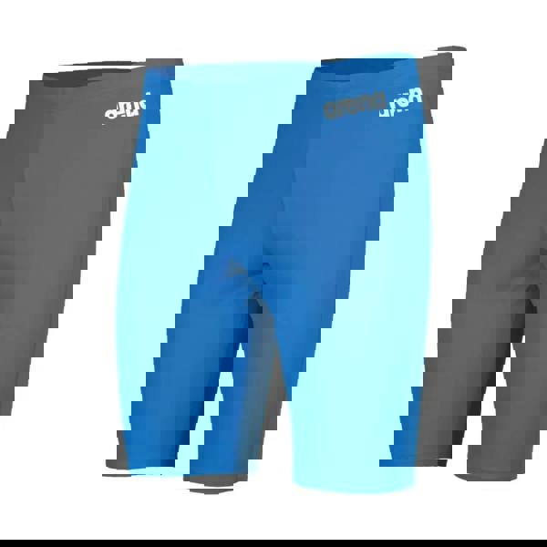 Royal blue Arena team solid swim jammer with white logo