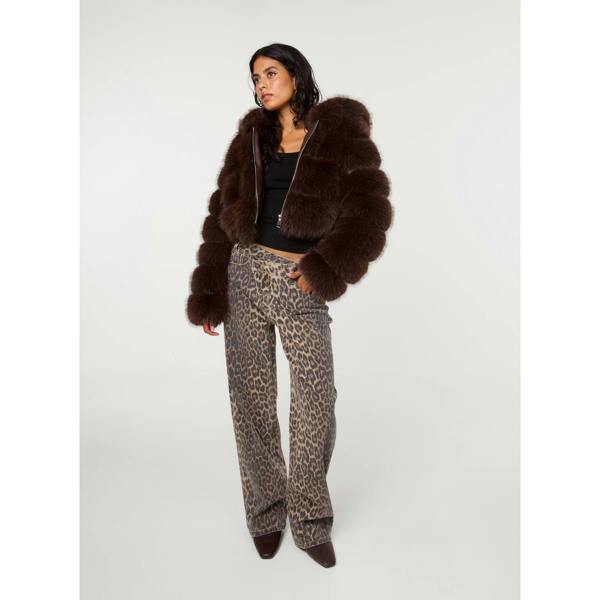Pink Vanilla Hooded Pelted Fur Jacket