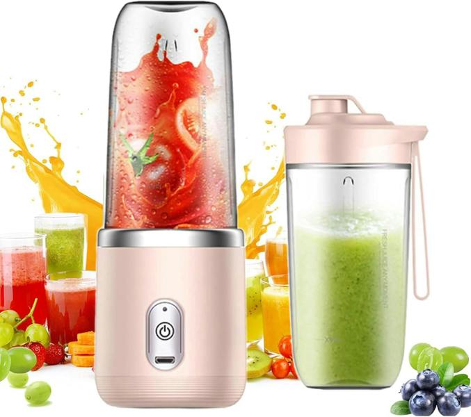 Dyzi Portable Blender Dual Cups 13.4oz Fruits and Vegetable Juicer
