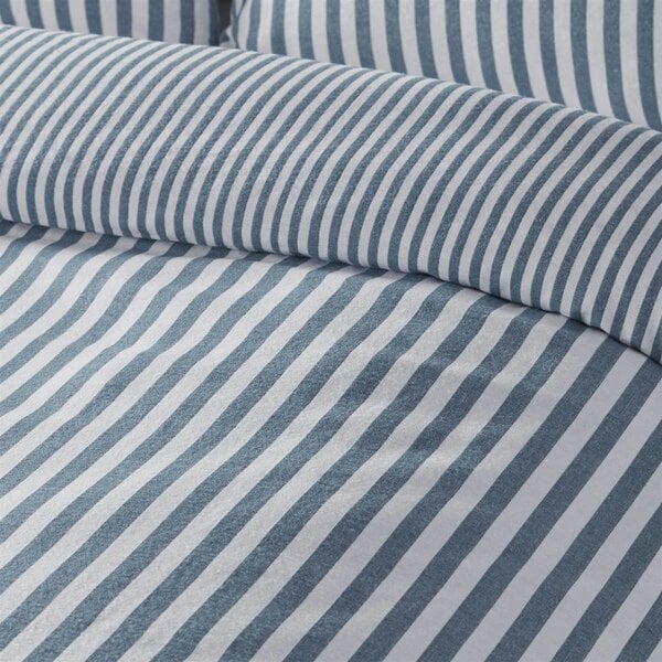 HomeSpace Direct Brushed Stripe Blue Duvet Cover Set