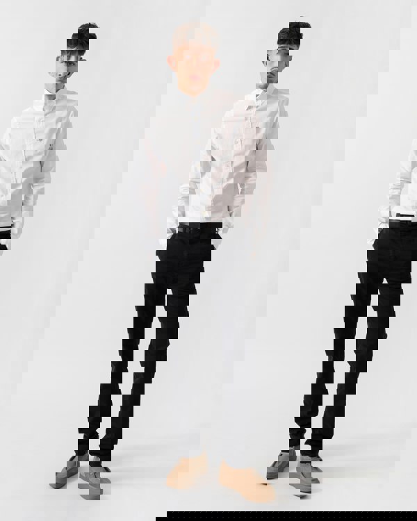 GANT Mens Slim Fit Long Sleeve Poplin Shirt - 110 White