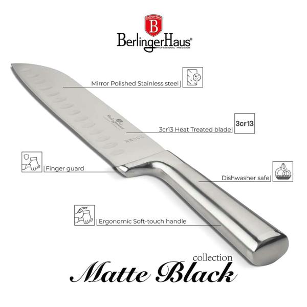 8 Pcs Knife Set with Acrylic Stand Silver BH/2808