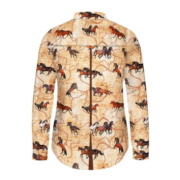 HORSES & BRIDLES WOMENS PRINT SHIRT – Premium Men's Patterned Shirt by Claudio Lugli | Bold Design, Tailored Fit, Best Printed Shirts