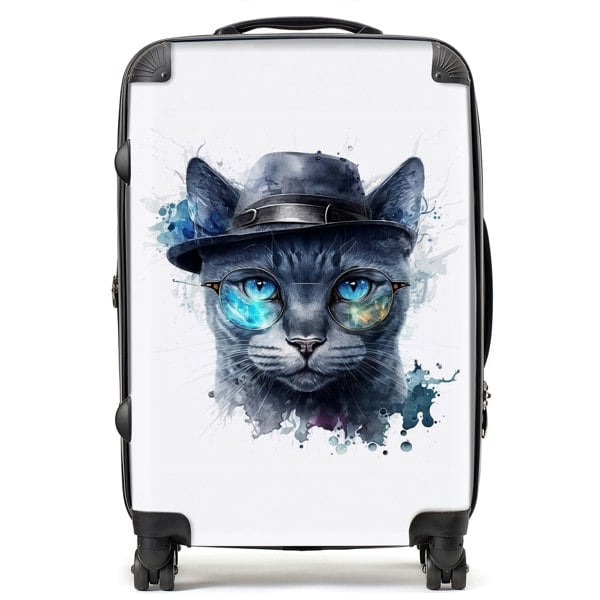 Warren Reed Russian Blue Cat Splashart Suitcase