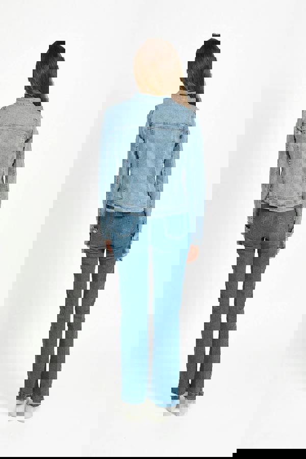 Mudflower Floral Embroidered Denim Jacket