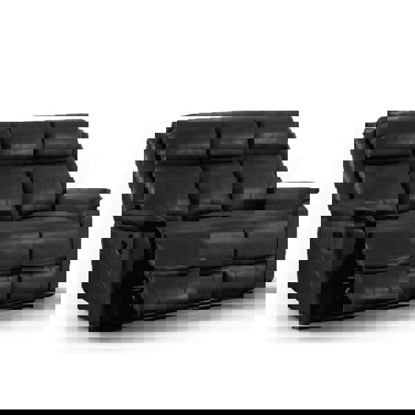 Toronto Reclining Leather-Like Sofa Suite Black or Grey - 4