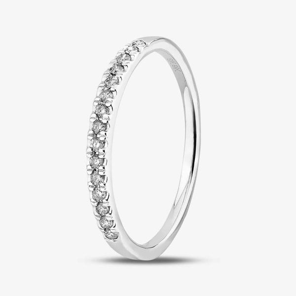T. H. Baker 9ct White Gold 0.15ct Diamond Pavé Set Half Eternity Ring TH014834R