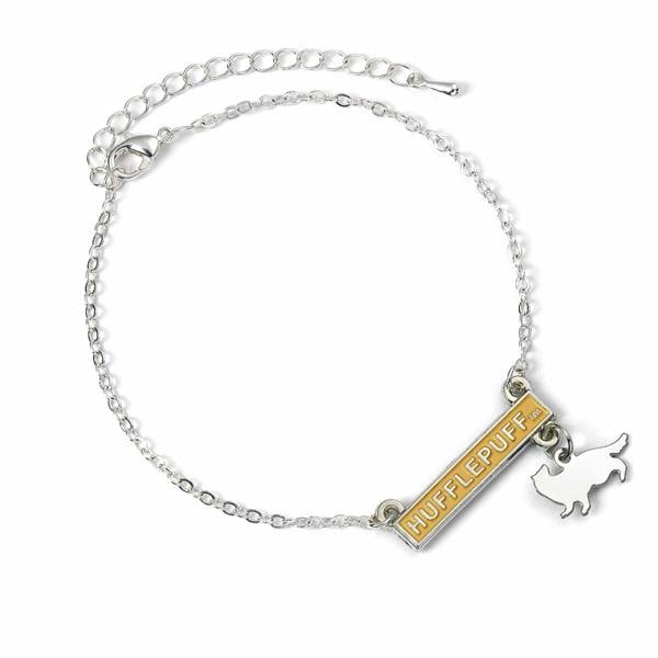 Harry Potter Hufflepuff Bar Bracelet  Silver