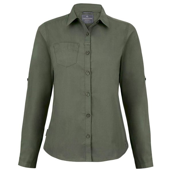 Craghoppers Women's Expert Kiwi Long-Sleeved Shirt - Dark Cedar Green