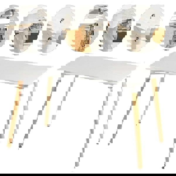 Life Interiors Halo Dining Table for 4 or 6 Seating - Single White Table, Modern Design