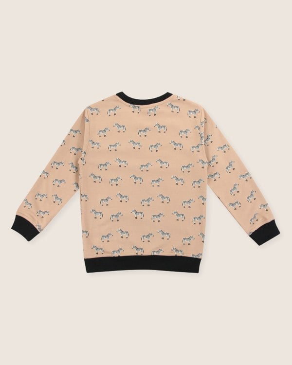organic cotton Beige Zebra Print Sweatshirt - image 4