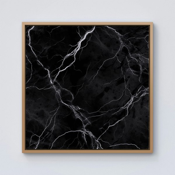 Warren Reed Black Marble Pattern Framed Canvas