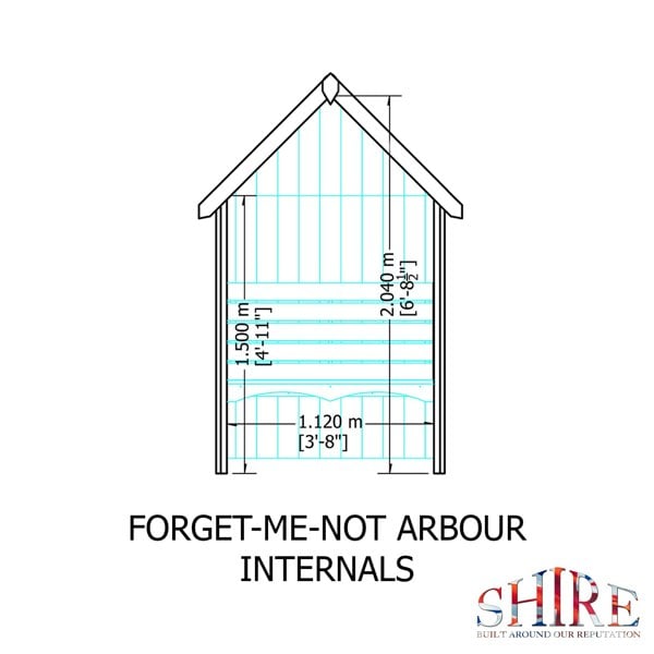 Shire Forget Me Not 1.4x0.7m Arbour Seat - Best Shed