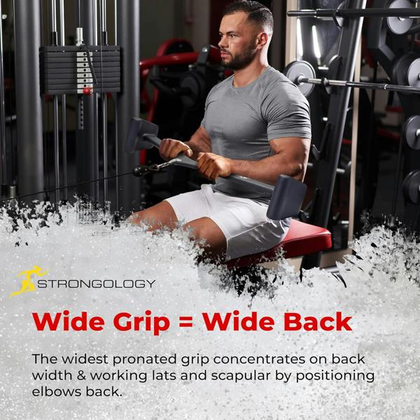 Homeology Lat Bar Pull Down Bar Attachments, Workout Accessory for Gym, Fitness, Cable Weightlifting Use, Strength Training