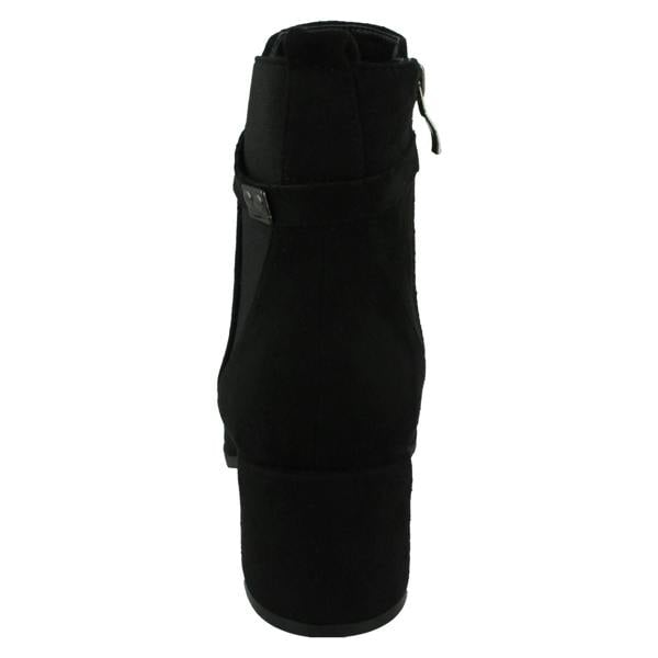 Spot On Ladies Spot On Mid Block Heel Ankle Boots with Back Strap F51239