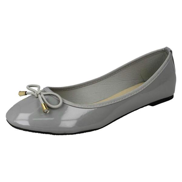Spot On Ladies Spot On Patent Ballerina Shoes